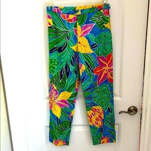 Lauren by Ralph Lauren Fabulous Tropical Print Pants Cotton Stretch Fabric SZ 4